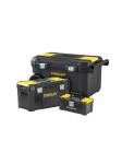 Stanley Essential rinkinys: 3 įrankių dėžės su ratukais