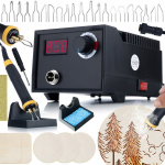 Pirografijos stotis Rosfix Black Fenix RBB60W &ndash; 60W Galia, Temperatūros ekranas, 20 antgalių Komplektas