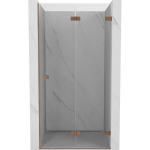 Du&scaron;o durys Mexen Lunar-F, sulankstomos, de&scaron;inė, 100 cm, transparent/brushed copper