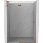Du&scaron;o durys Mexen Lunar, kairinės, 130 cm, transparent/brushed copper