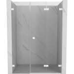 Du&scaron;o durys Mexen Lunar-F, sulankstomos, de&scaron;inė, 110 cm, transparent/white