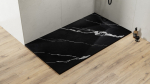 Stačiakampis du&scaron;o padėklas Besco Vexo Marble Black, 140 x 90 cm