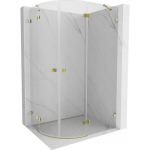 Du&scaron;o kabina Mexen Lunar, pusapvalė, de&scaron;inė, 90 x 70 cm, transparent/gold