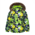 Huppa Berniukų žieminė striukė MARINEL, lime pattern, 98