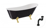 Vonia Besco Olaya Glam 160, Graphite+Gold, su sifonu Klik-klak Black