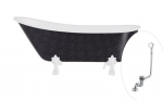 Vonia Besco Olaya Glam 160, Graphite+White, su sifonu su persipylimu Klik-klak Chrome