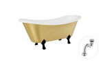 Vonia Besco Amelia Glam 190, Gold+Black, su sifonu Klik-klak Chrome