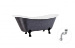 Vonia Besco Amelia Glam 190, Graphite+Black, su sifonu Klik-klak Chrome