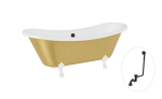 Vonia Besco Amelia Glam 190, Gold+White, su sifonu su persipylimu Klik-klak Black