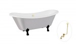 Vonia Besco Amelia Glam 190, Silver+Black, su sifonu su persipylimu Klik-klak Gold