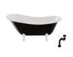 Vonia Besco Otylia B&W 170, Black/White+White, su sifonu Klik-klak Black