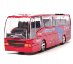 Autobusas "tour" 1:70, 16cm, su garsu ir &scaron;viesomis, raudonas