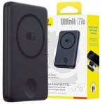 Krankiklis Baseus EnerFill FT11 10000mAh 27W MagSafe, skirtas Apple Watch ir i&scaron;maniesiems telefonams su USB-C laidu 20V/3A 30 cm juodas