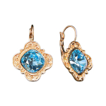 Auskarai moterims DiamondSky &bdquo;Nostalgia III (Aquamarine Blue)&ldquo; su Swarovski kristalais