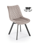 Halmar K520 smėlio / juoda valgomojo kėdė