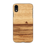 Man & Wood natūralaus medžio dėklas iPhone XR &ndash; Terra Brown