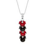 Kaklo papuo&scaron;alas moterims DiamondSky "Flamenco (Scarlet / Jet)" su Swarovski kristalais