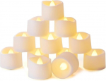 LED arbatinės žvakės su laikmačiu, mirksinčiu režimu, 3,2 x 3,6 cm, 12 dalių