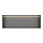 Vonios Lentyna, Įleidžiama Wall-Box One - Gun Metal Su Led - 30X90X10 Cm
