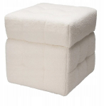 Home Styling Collection SQUARE laikymo pufas su avies odos efektu apmu&scaron;alu, 38 x 38 x 37 cm