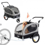 2-in-1 Dviračio priekaba &scaron;unims ir vežimėlis 1440 x 725 x 845 mm 40 kg pilka