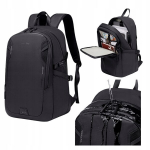 Juoda miesto kuprinė jaunimui, skirta darbui ir kelionėms, 22 l, 15,6" ne&scaron;iojamam kompiuteriui, atspari vandeniui. SUPER FIVE FB700 Black.