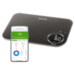 Sencor i&scaron;mani &bdquo;Bluetooth&ldquo; virtuvinė svarstyklė, 8 kg &ndash; juodas metalinis korpusas