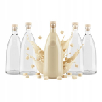 40x Stiklinės buteliai Loft 500 ml - vynui, likeriams, sultims