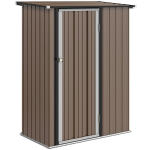 Įrankių namelis 1,07 m&sup2; su nuožulniu stogu, 142 x 86 x 189 cm Įrankių namelis su užrakinamomis durimis, sodo namelis, plienas, rudas