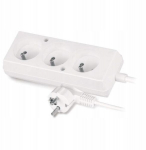 Plast-rol prailgintuvas su 3 lizdais, 1.5 m, baltas
