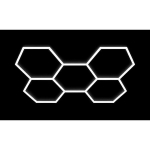 LED Hexagon garažo &scaron;viestuvas 240W, 6500K, 5 segmentų, 206&times;301 cm