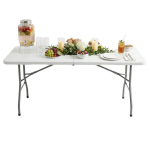 Sulankstomas banketinis stalas FUNFIT GARDEN 180 cm (baltas, sustiprintas 3,5 cm)