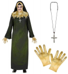 &bdquo;DEMON NUN&ldquo; (tunika, gobtuvas su apykakle, &scaron;ydo pir&scaron;tinės, karoliai)