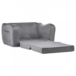 Vaiki&scaron;ka sofa, sulankstoma konvertuojama mažylių sofa, 60x44,5x40,5 cm, pilka