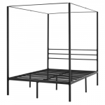 Canopė lovos rėmas, 196.5x137x183 cm, juoda, metalas