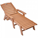 Gultas tipo poilsio kėdė 183x72.5x93 cm ruda HDPE reguliuojama lauko