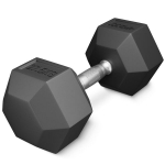 Plieninis hantelis HEX 1 X 27,5 kg &mdash; universalus sprendimas jėgos treniruotėms