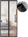 Automati&scaron;kai Užsidarantis Magnetinis Tinklelis Nuo Uodų Durims 80X215 Cm Juodas, 80x215 cm