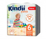 Sauskelnės - kelnaitės Kindii junior extra size 6 (15+ kg) 20 vnt