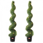 Dirbtinis buksmedis spirale, 152,4 cm auk&scaron;čio, 2 vnt. komplektas