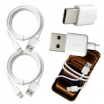 2x 2m Usb-c Laidas Greitas Įkrovimas Baltas, Tvirtas Tipas C