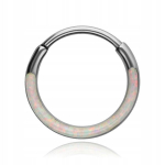 Titaninis Clicker Auskaras su Opalo Akute - Sidabrinis 0.8/8mm