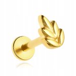 Auksinis titano labret auskaras su lapelio forma, 1,2/8 mm