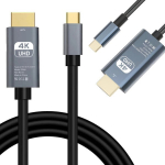 HDMI - USB-C kabelis Rivex L18, 4K 60Hz, 1,8 m Pilkas