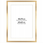Auksinė nuotraukų rėmelė Framai&reg; 50x70 cm su passe-partout (40x60 cm)