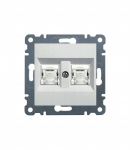 Hager Lumina Wl2160 Dvigubas Rj45 Cat.6 Utp tinklo lizdas, baltas