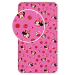 Jerry Fabrics Minnie Hearts 02 paklodė su guma 90x200 cm &ndash; mink&scaron;tas medvilninis komfortas mažiesiems Minnie gerbėjams