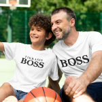 Mar&scaron;kinėlių komplektas tėčiui ir vaikui "Bosas ir tikrasis bosas"