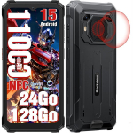 Telefonas T&eacute;l&eacute;phone portable Incassable Blackview BV6200 Plus 6.56" 24Go+128Go Smartphone Android 15 11000mAh NFC - Juoda
