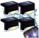 Saulės energija varomos lauko Led lempos, 4 vnt. - sodui, terasai